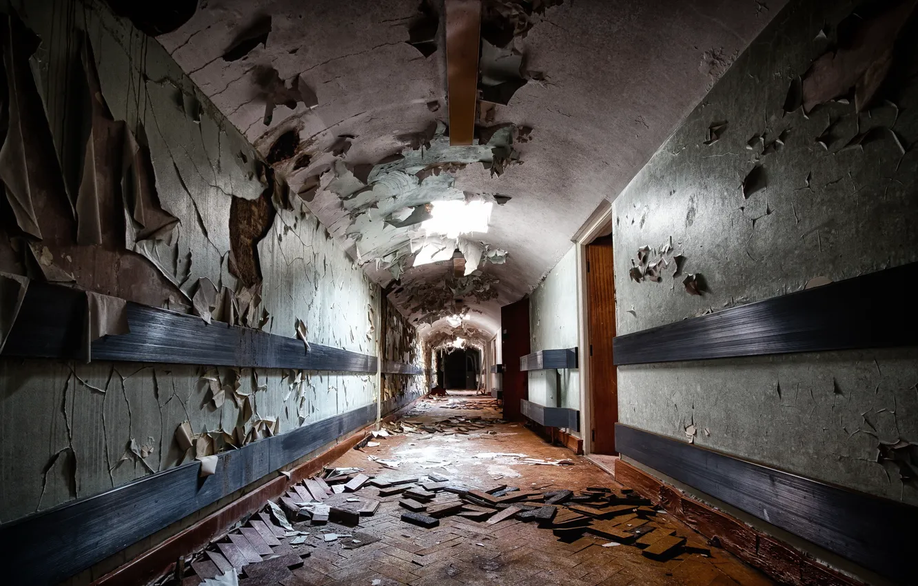 Photo wallpaper wall, the door, the room