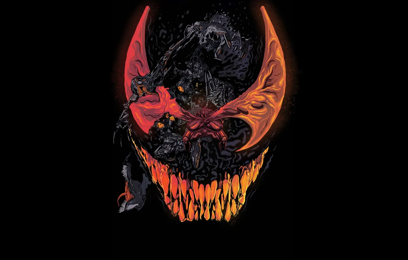 Photo wallpaper minimalism, teeth, art, Marvel, Venom, Venom, Symbiote, Creatures