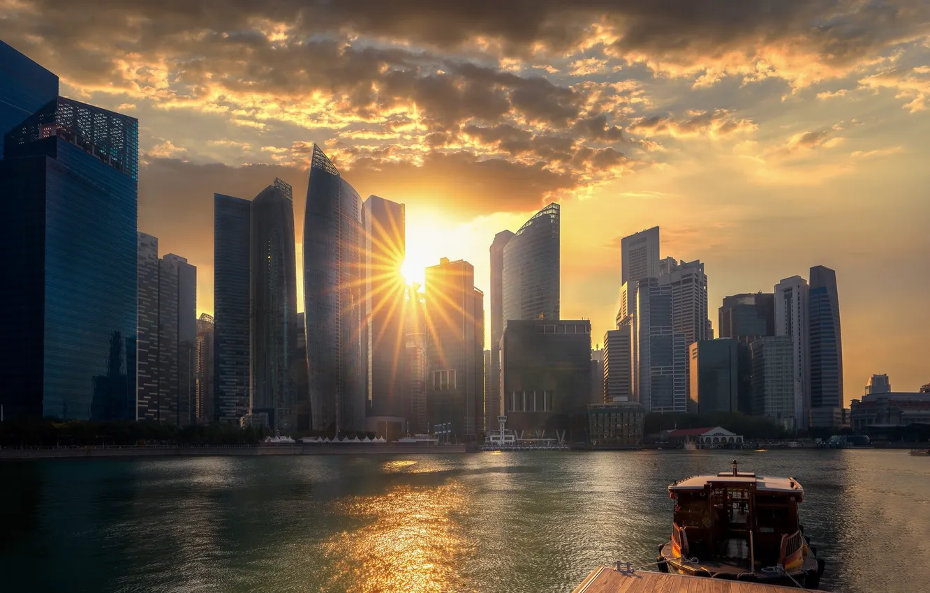 Photo wallpaper the city, panorama, Singapore, Singapore, Singapore city