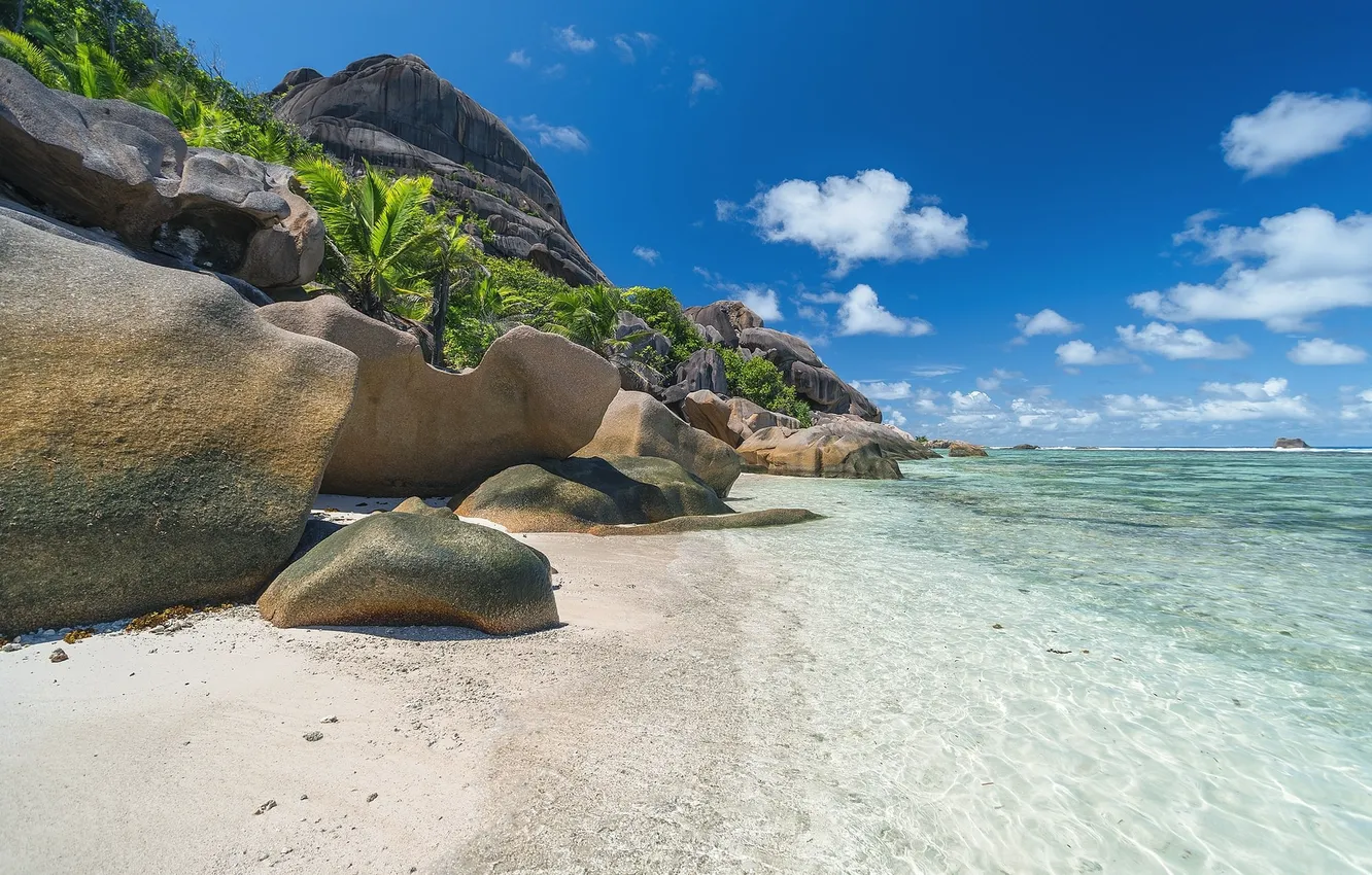 Photo wallpaper beach, stones, rocks