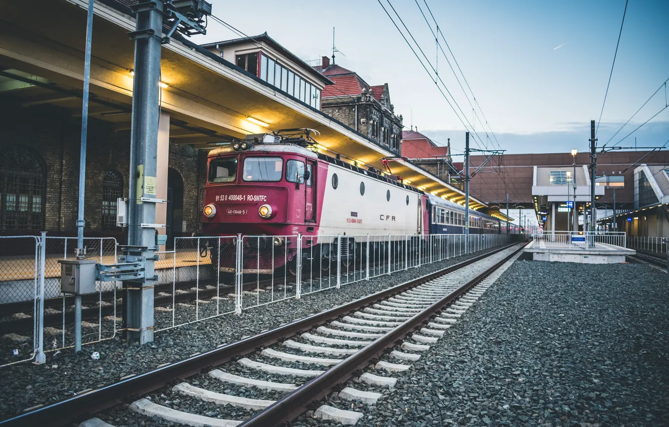 Photo wallpaper autumn, train, fall, TrainStation