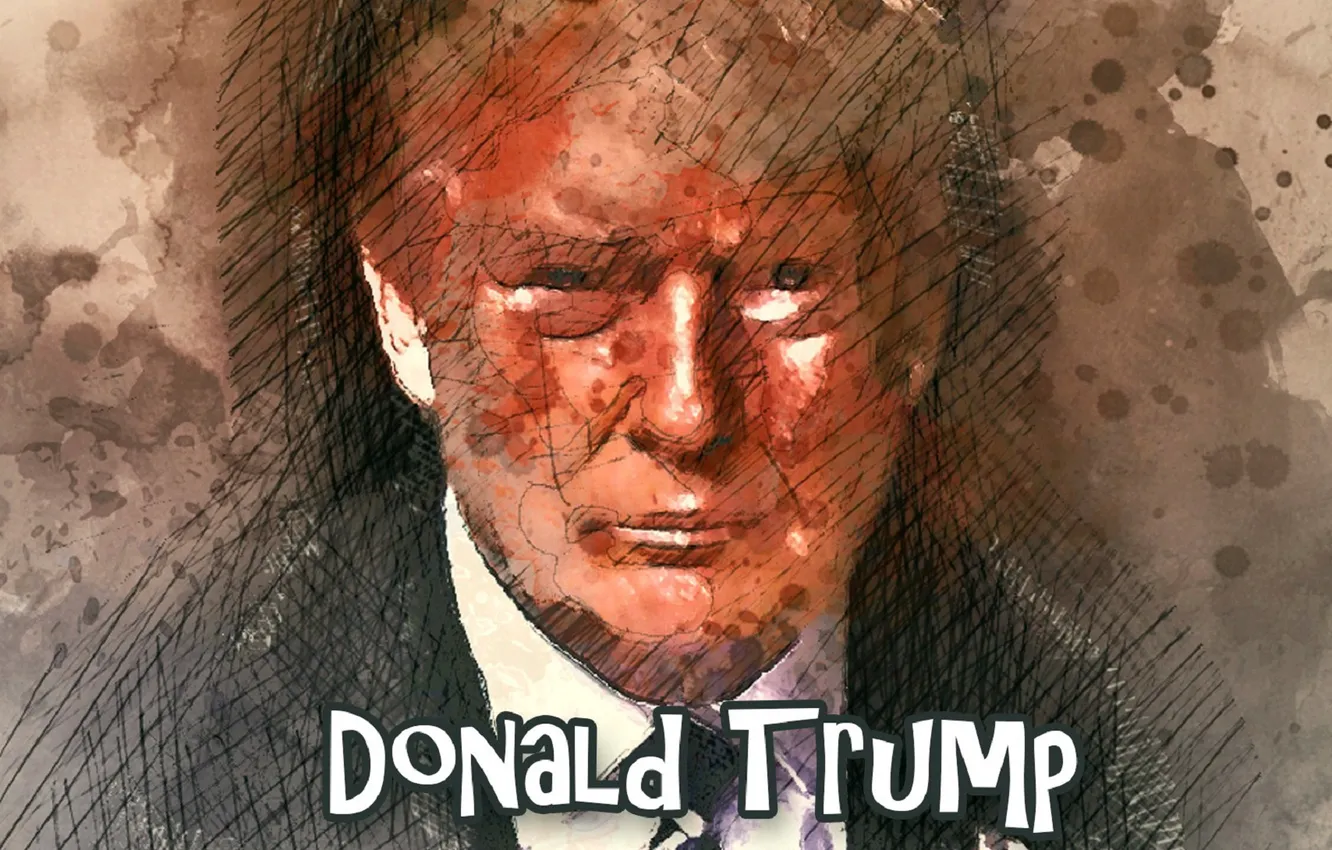 Photo wallpaper Look, USA, USA, President, Art, Donald Trump, Donald Trump, The 45th President of the United …