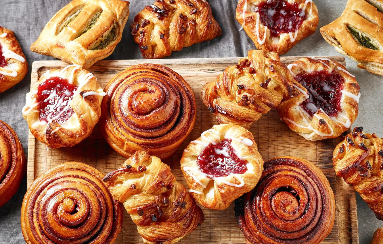 Photo wallpaper muffin, cakes, jam, buns