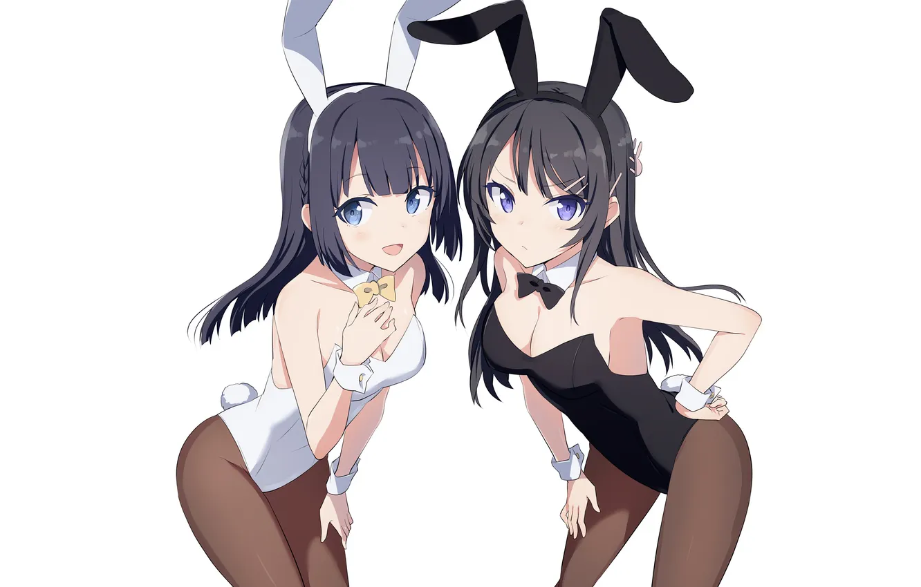 Photo wallpaper sexy, cleavage, long hair, girls, boobs, anime, blue eyes, beautiful