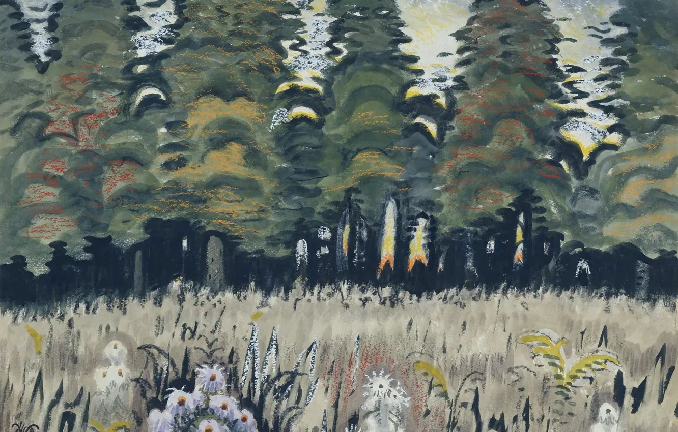 Photo wallpaper Charles Ephraim Burchfield, 1951-56, Trees in Meadow