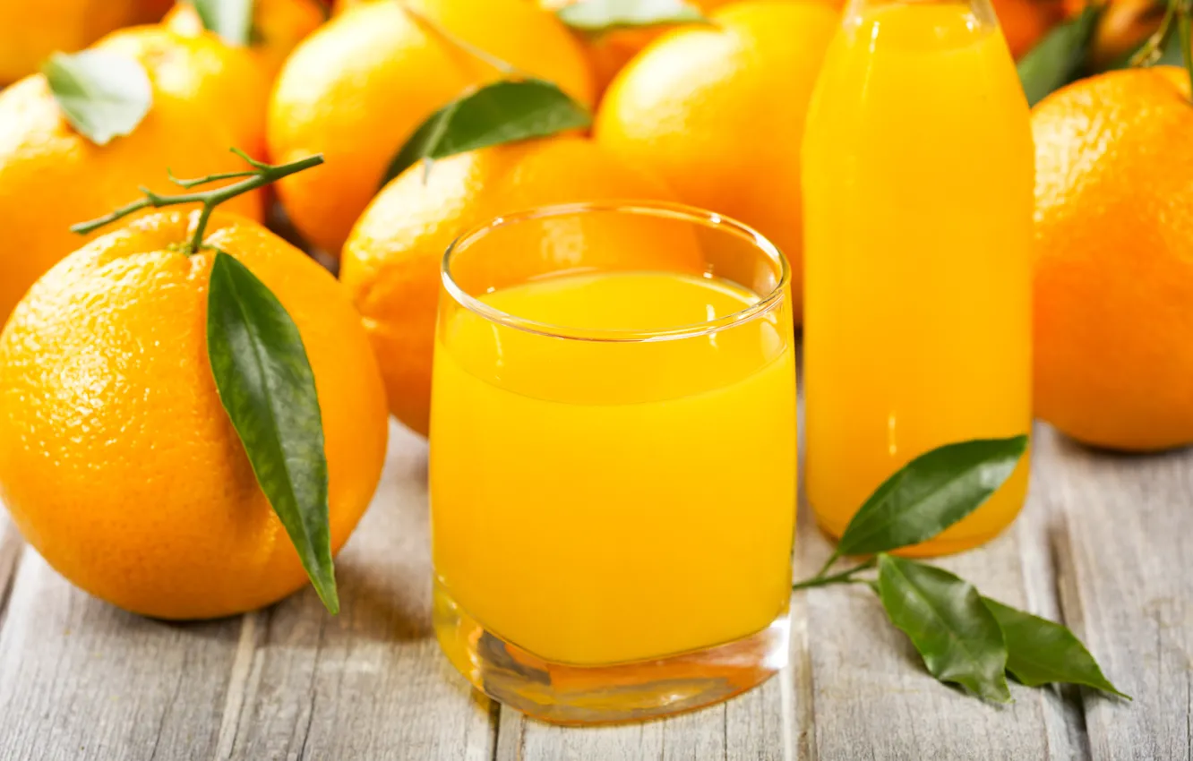 Photo wallpaper oranges, citrus, orange juice