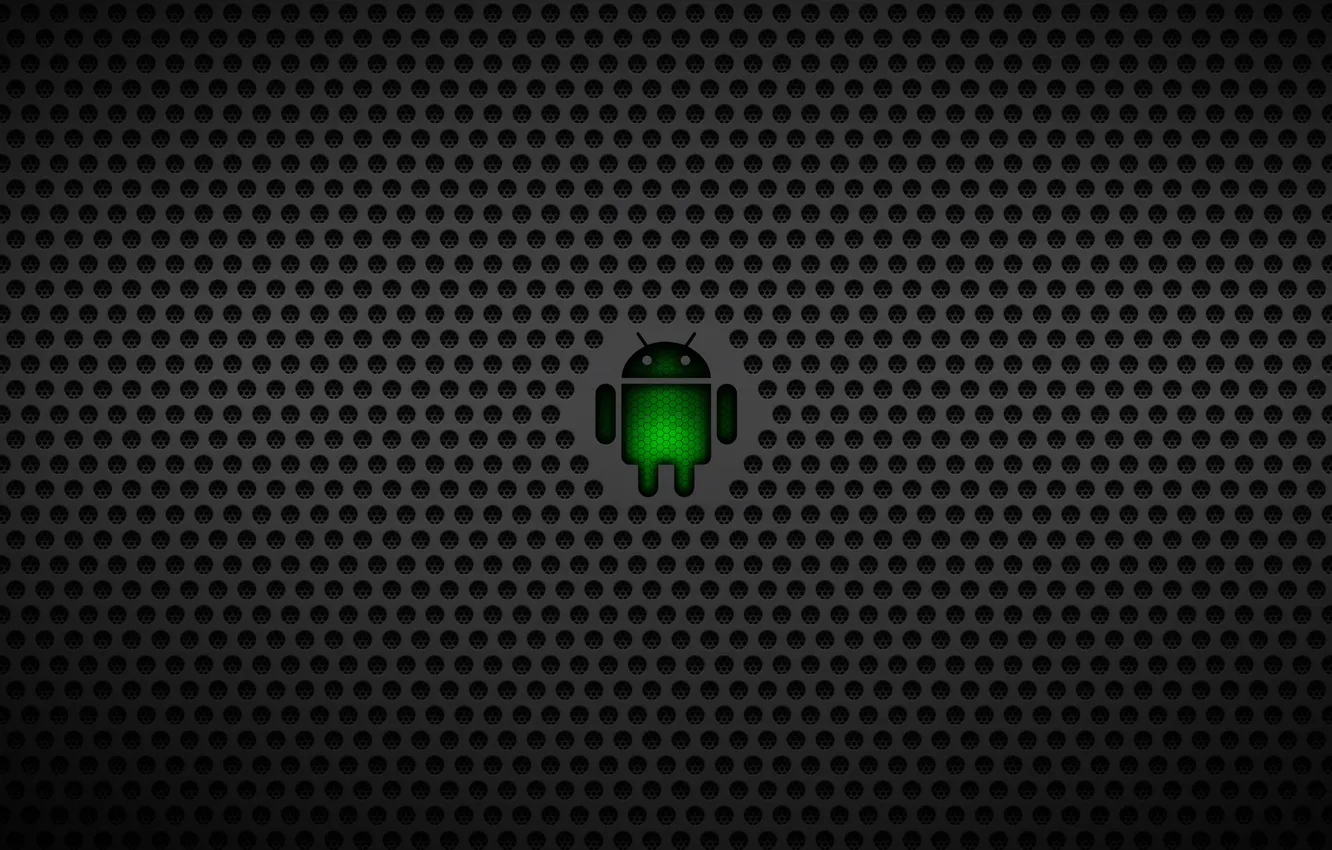 Photo wallpaper robot, logo, logo, Android, android, dark, google