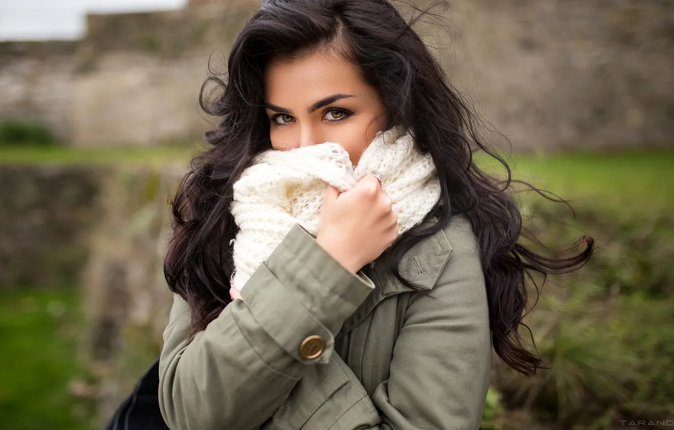 Photo wallpaper model, pretty, brunette