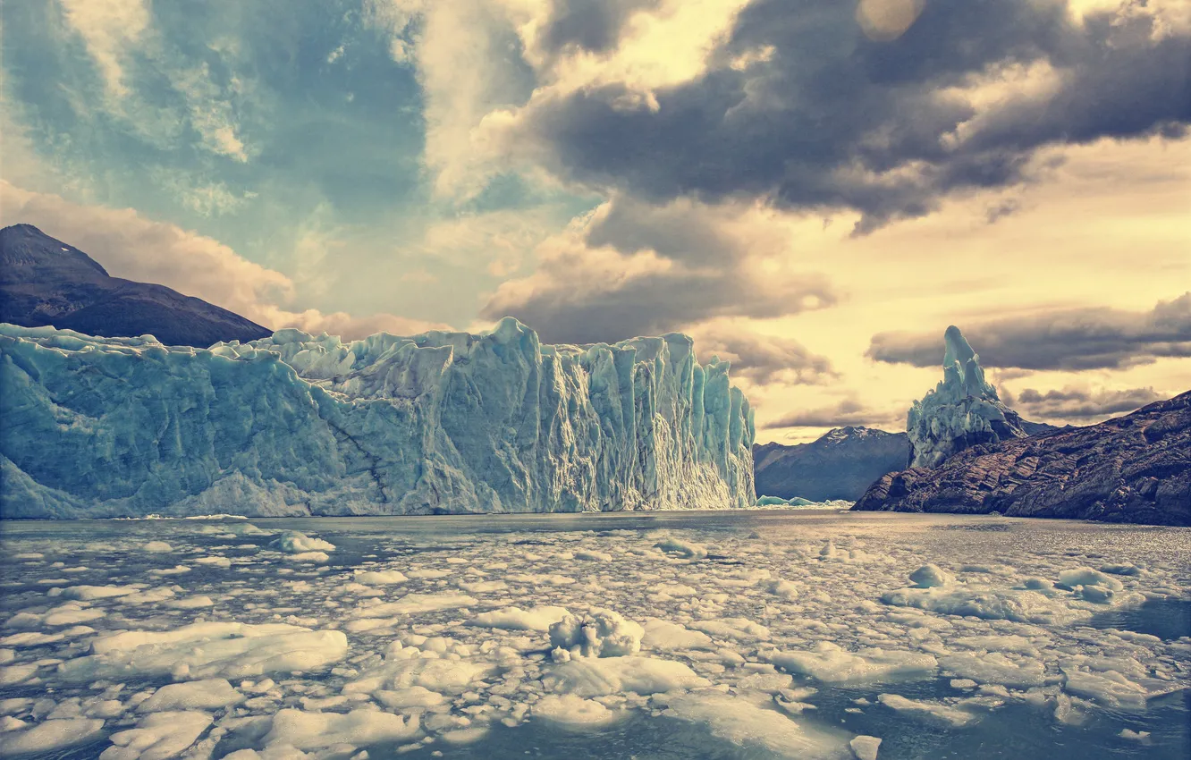 Photo wallpaper the sky, water, ice, glacier, Argentina, Argentina, Patagonia, Patagonia