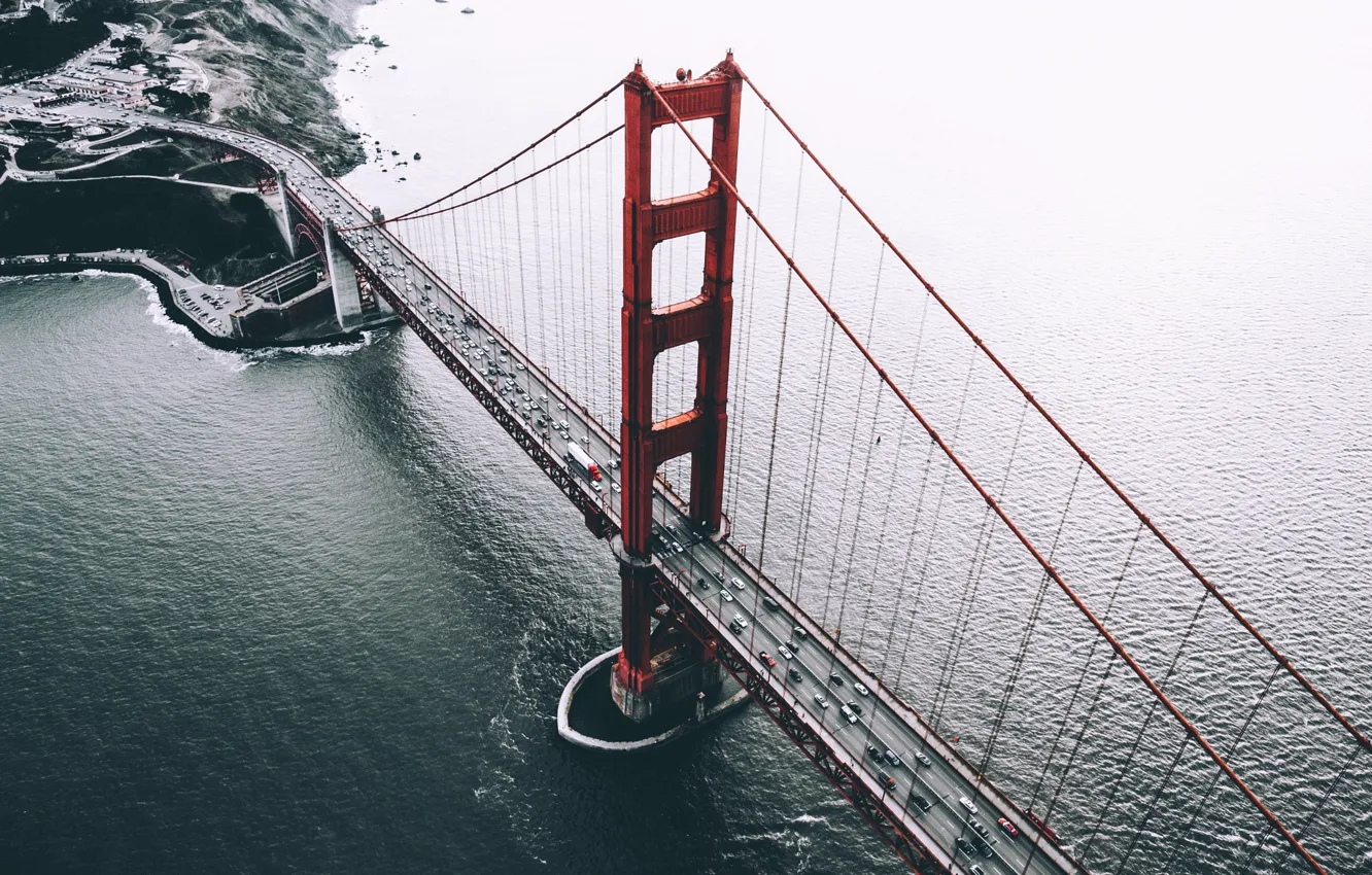 Photo wallpaper bridge, USA, the view from the top, San Francisco