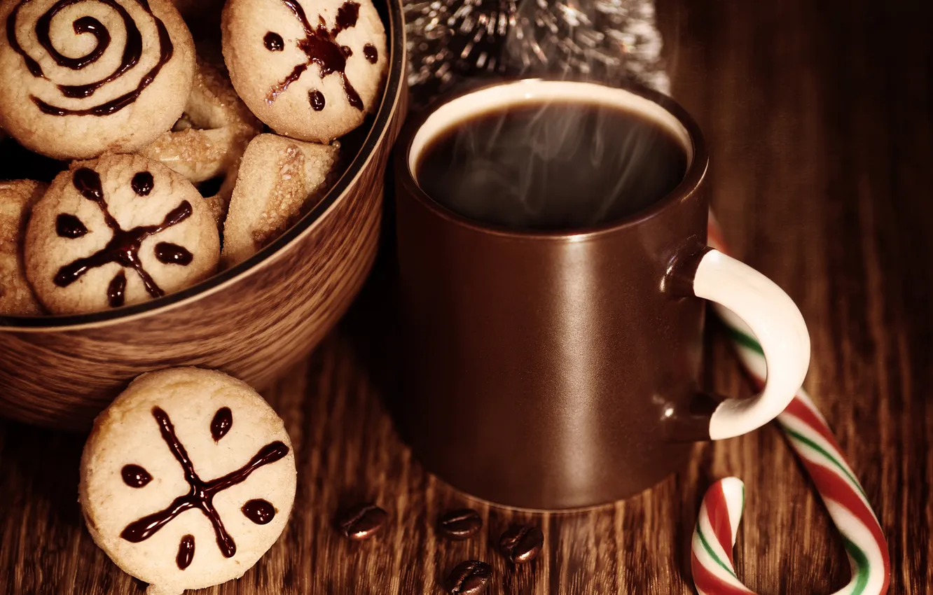 Photo wallpaper holiday, Christmas, New year, Christmas, New Year, sweets, cookies