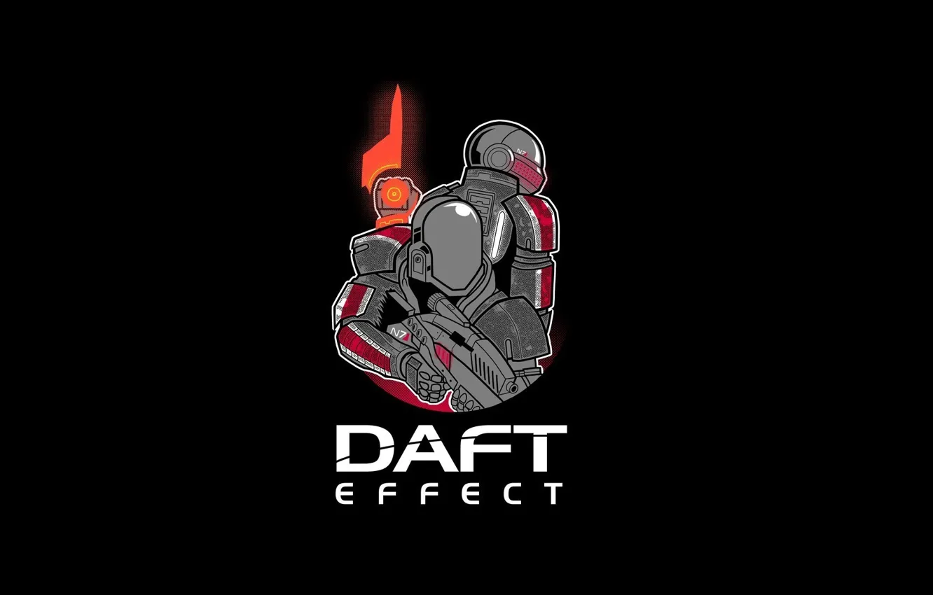Photo wallpaper minimalism, parody, Daft Punk, mass effect, Daft Punk, Daft Effect