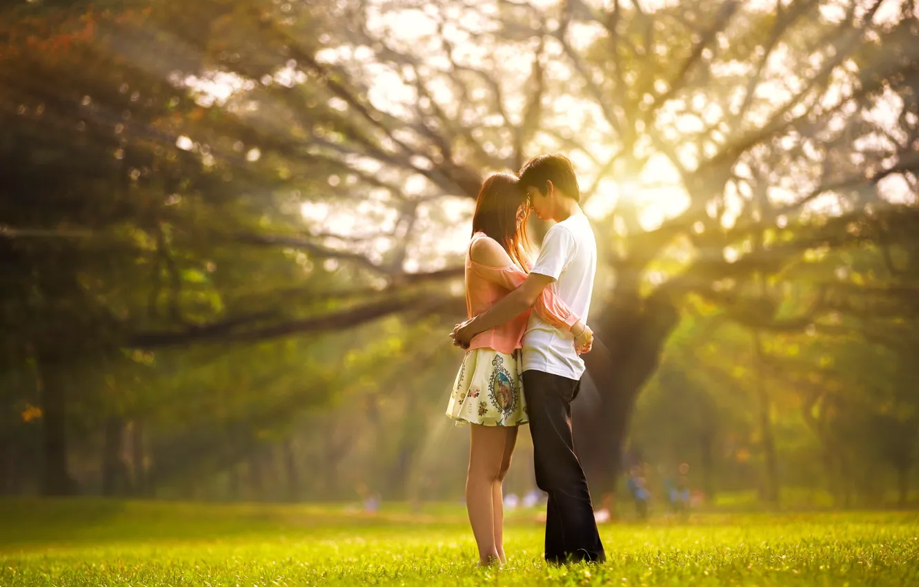 Photo wallpaper girl, mood, guy