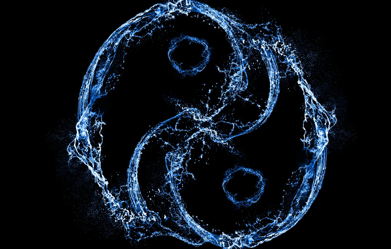 Photo wallpaper water, squirt, style, Yin and Yang