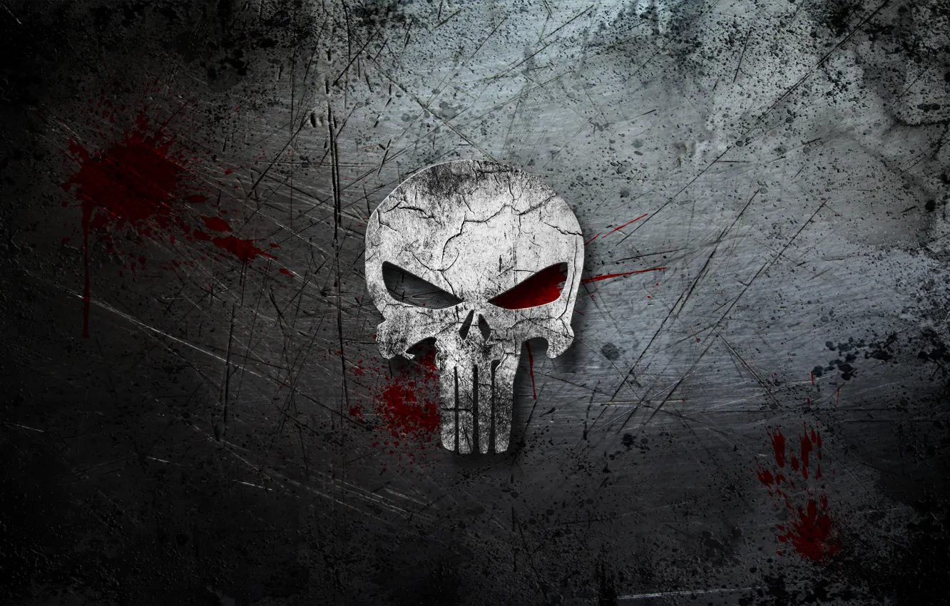 Photo wallpaper background, blood, skull, scratches, The Punisher, The Punisher
