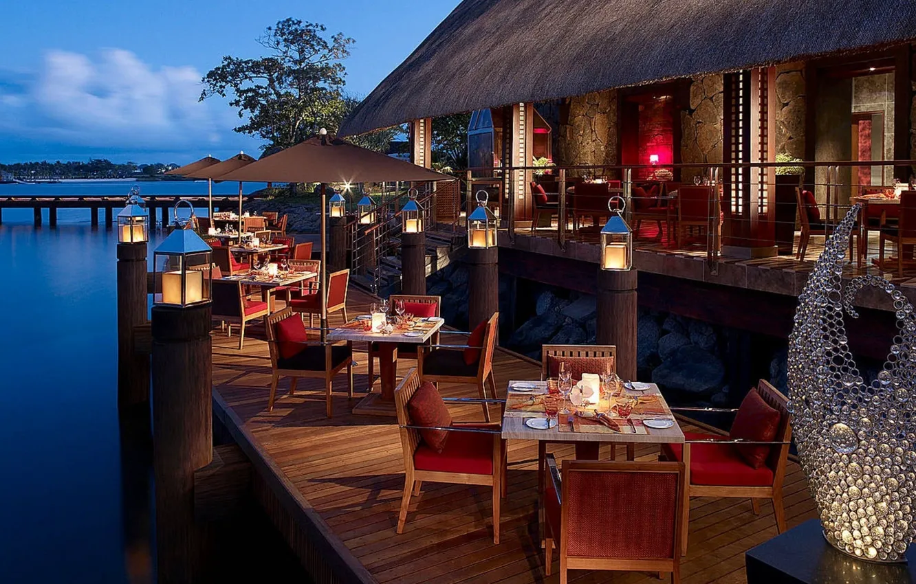 Photo wallpaper ocean, romance, resort, restaurant, Water Villa