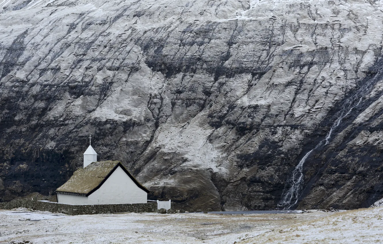 Photo wallpaper Frozen, Saksuni, Faroe islands