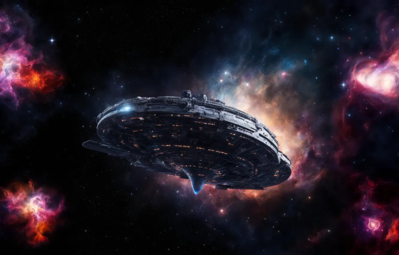 Photo wallpaper space, stars, landscape, nebula, nature, fiction, the universe, journey