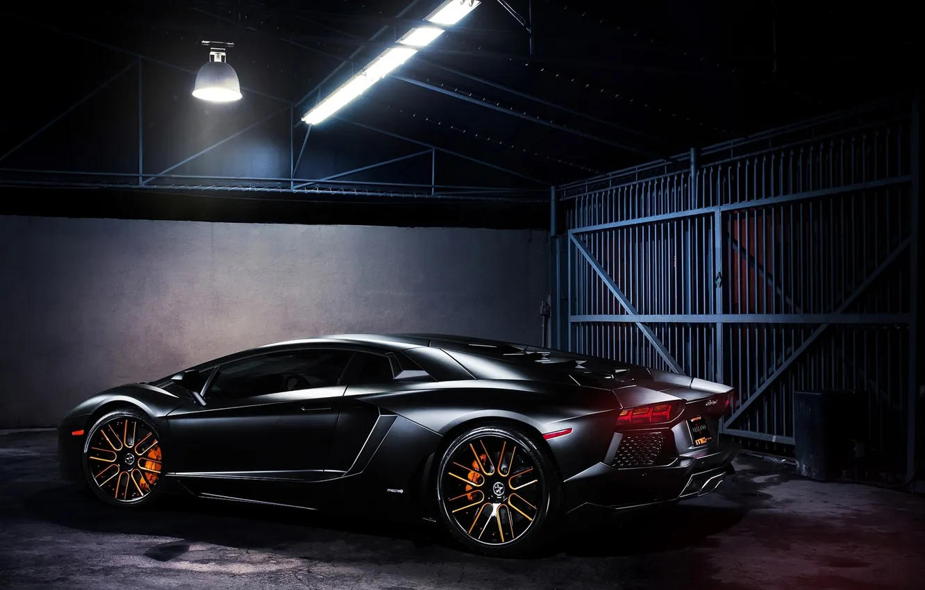 Photo wallpaper light, reflection, black, lamp, Lamborghini, gate, Boxing, black