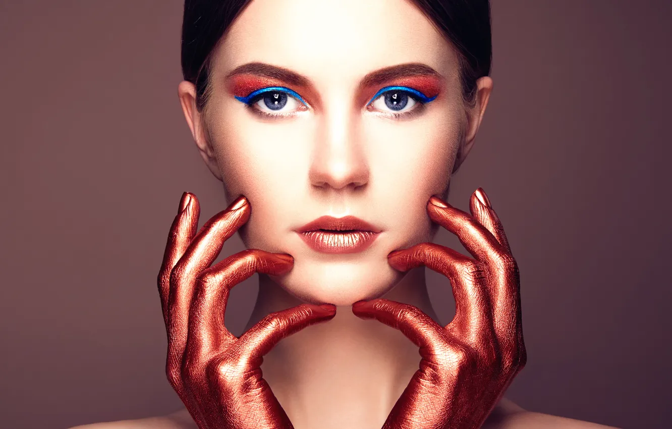 Photo wallpaper portrait, makeup, beautiful young woman