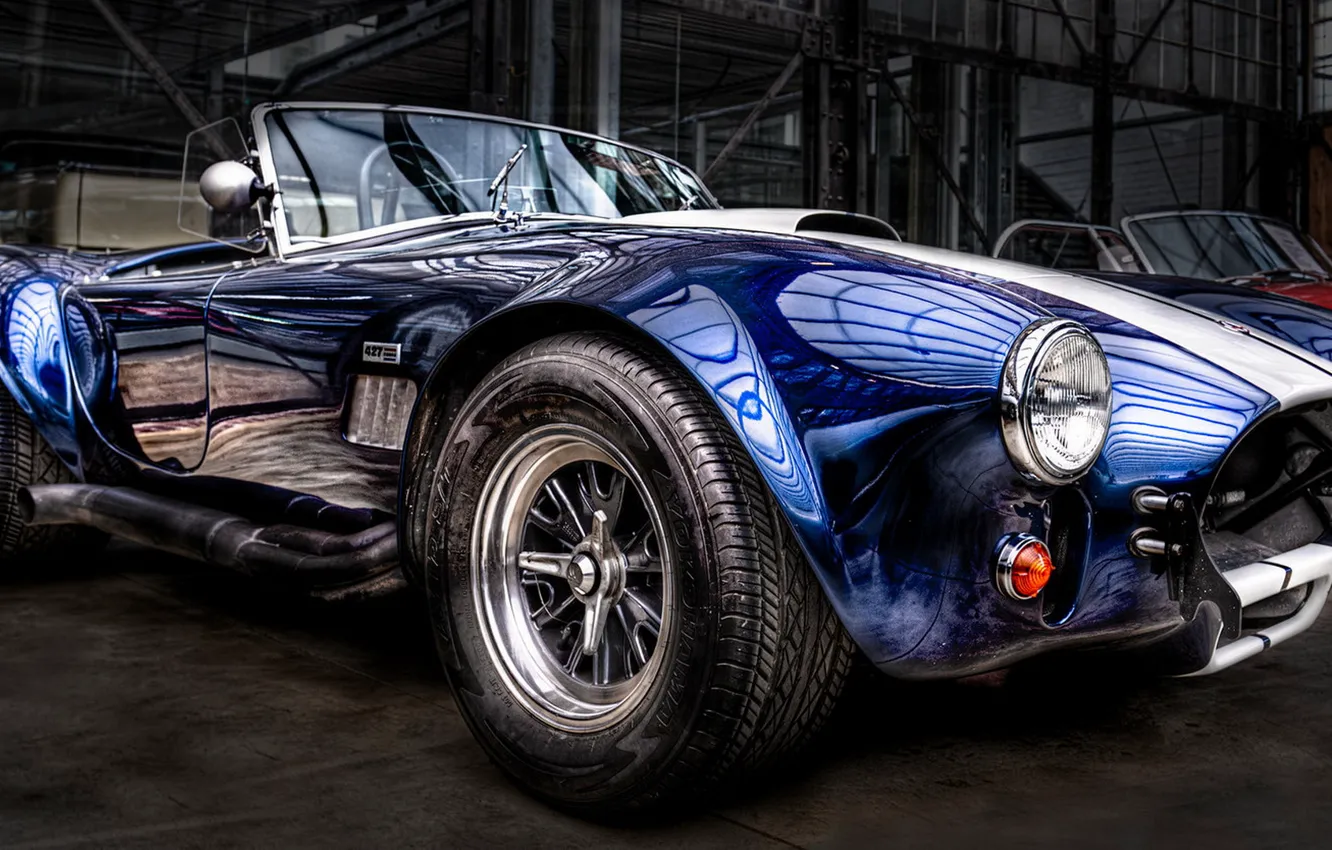 Photo wallpaper Cobra, Cabrio, Classic Car, Blue