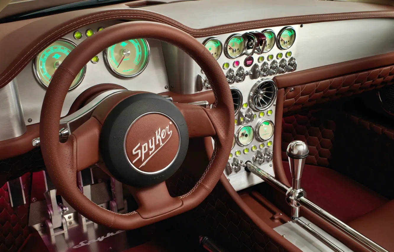 Photo wallpaper design, interior, sports car, design, Spyker, interior, the interior of the car, sports car