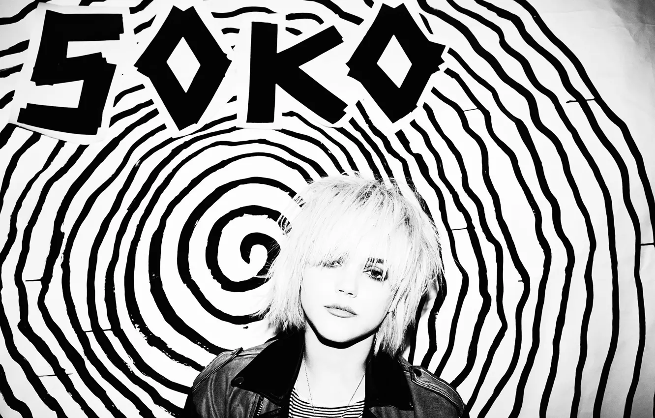 Photo wallpaper photoshoot, French singer, for the music album, My Dreams Dictate My Reality, Soko, SoKo