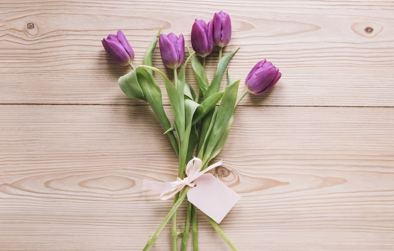 Photo wallpaper flowers, bouquet, tulips, love, fresh, wood, flowers, romantic