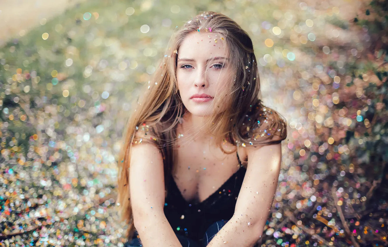 Photo wallpaper girl, face, background, hair, David Olkarny