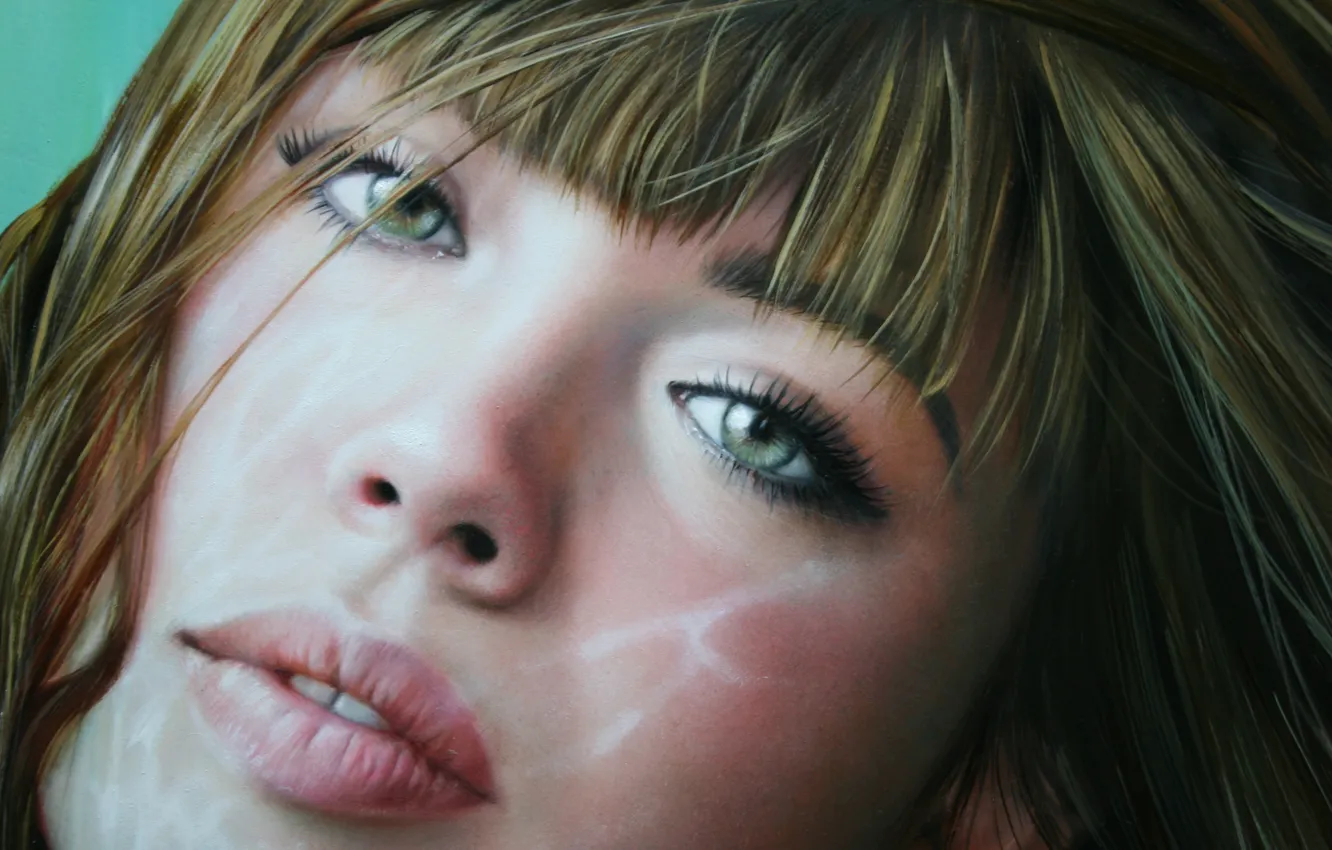 Photo wallpaper girl, glare, portrait