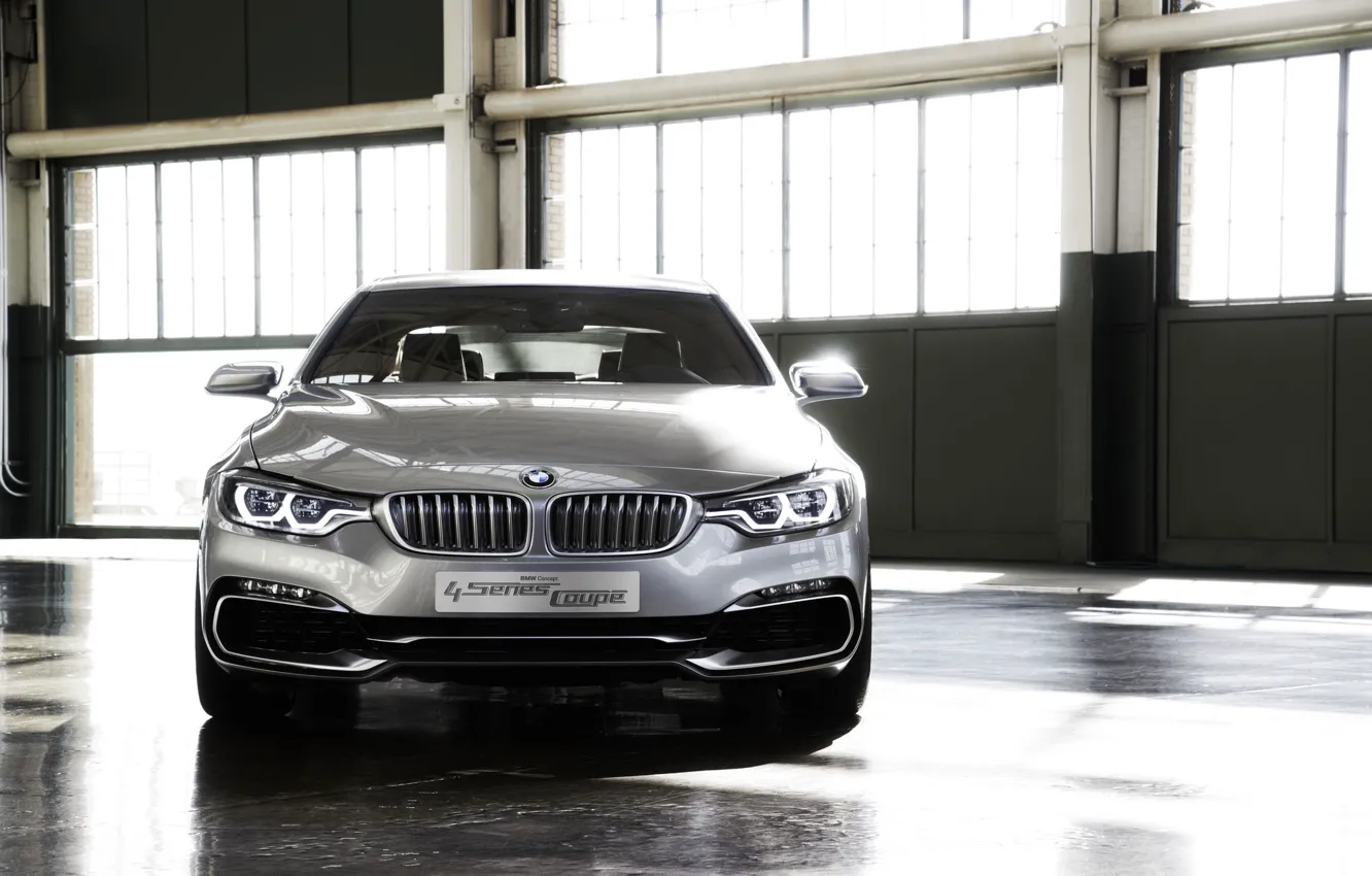 Photo wallpaper Concept, Auto, BMW, The concept, Grey, Silver, Lights, Coupe