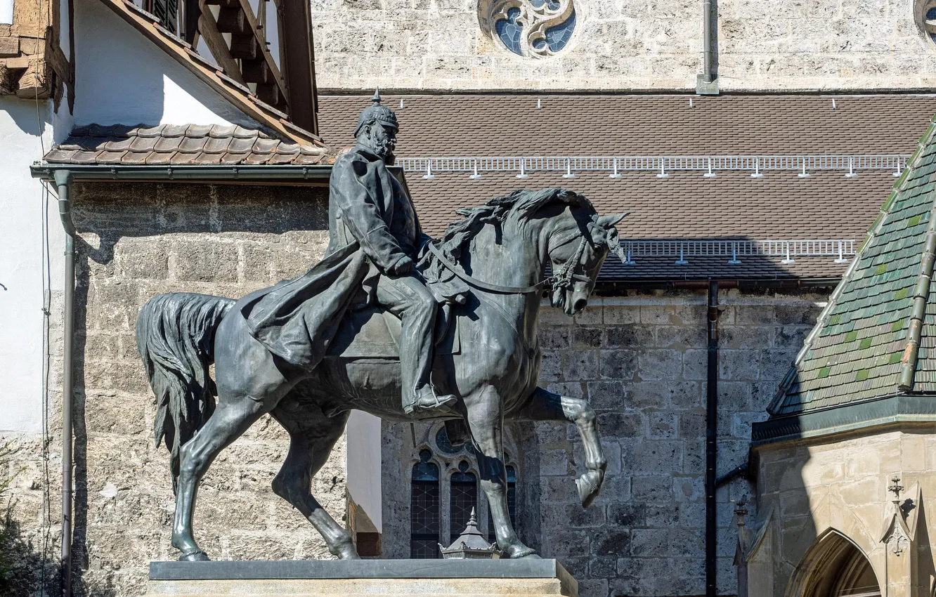 Photo wallpaper the city, horse, horse, area, monument