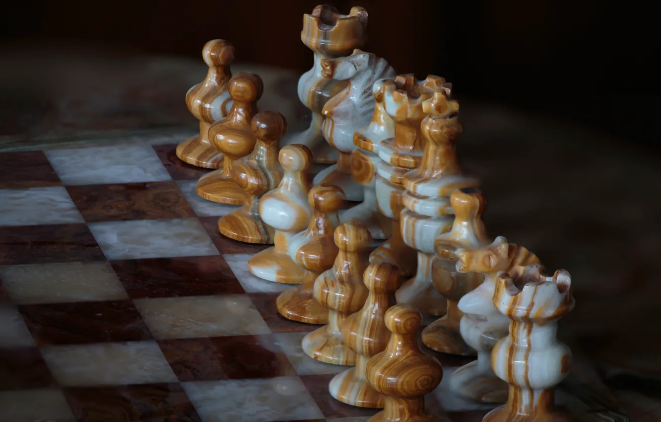 Photo wallpaper the game, Board, chess, figure, art