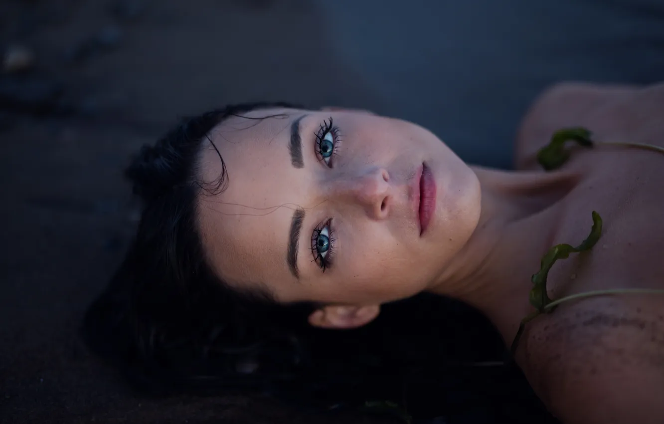 Photo wallpaper eyes, look, girl, face, background, lips