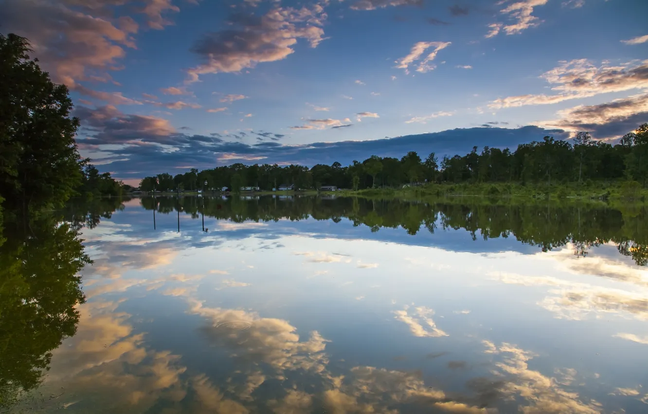 Photo wallpaper lake, reflection, Alabama, Logan Martin Lake