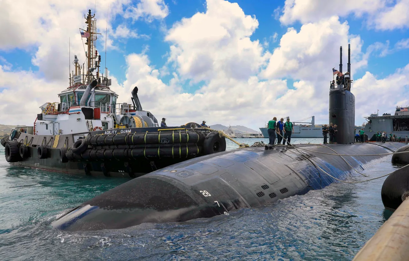 Photo wallpaper submarine, atomic, GUAM, USS Springfield