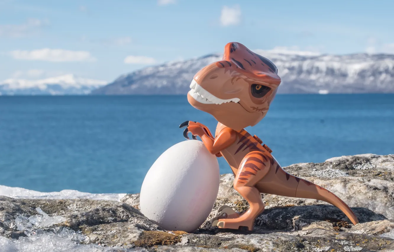 Photo wallpaper background, toy, eggs, dinosaur, T-Rex