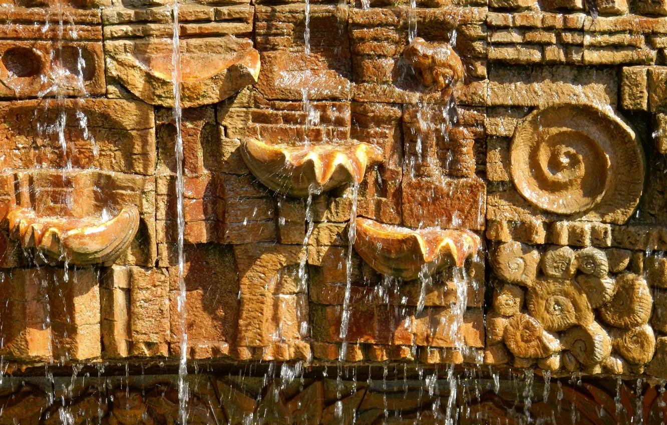 Photo wallpaper water, surface, squirt, stones, widescreen, Wallpaper, texture, wallpaper