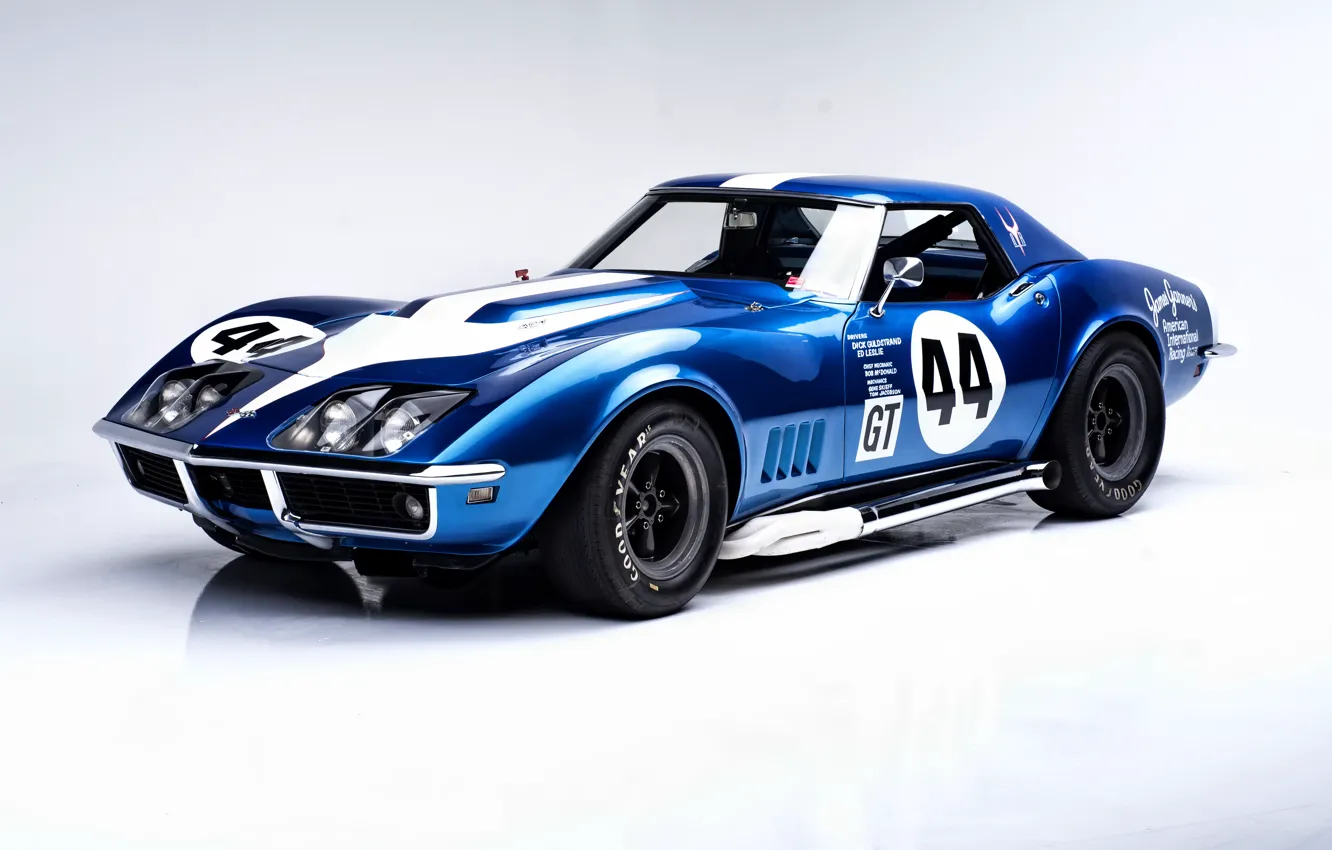 Photo wallpaper Corvette, Chevrolet, Chevrolet, 1968, Convertible, Corvette, Race Car, L88