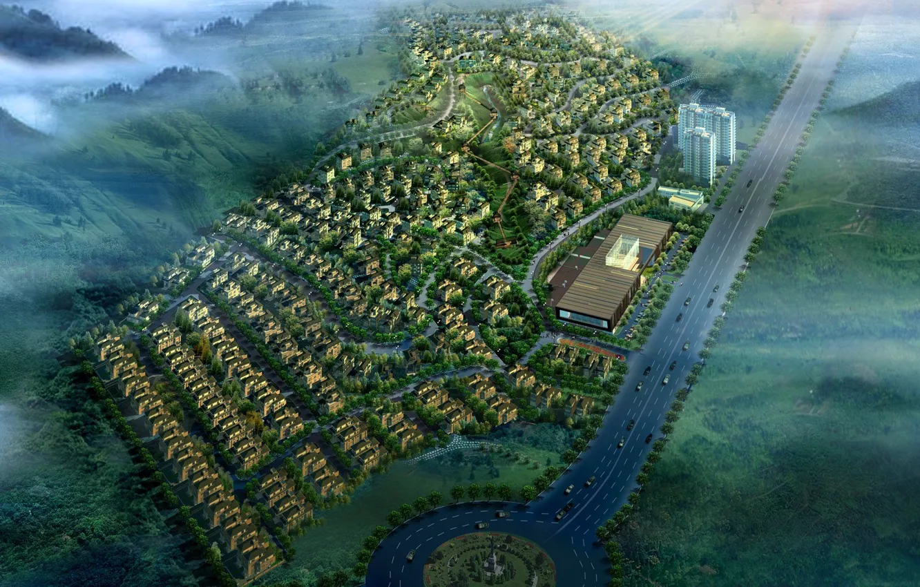 Photo wallpaper the city, future, the project