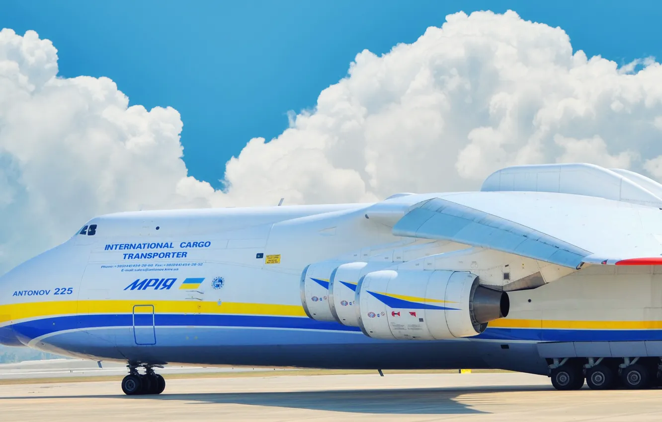 Photo wallpaper dream, clouds, engine, wings, the plane, Ukraine, Mriya, The an-225
