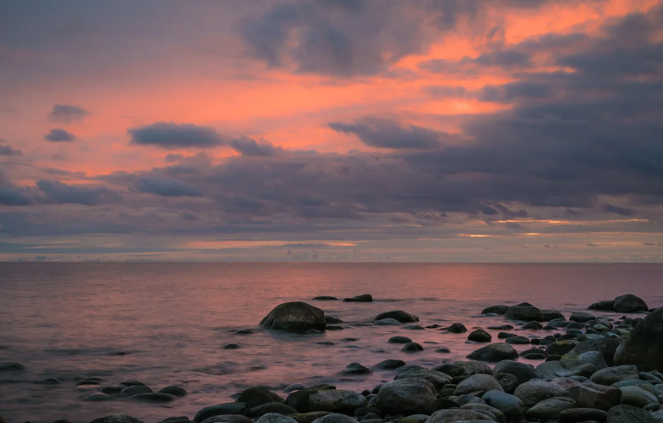 Photo wallpaper Ladoga, Oleg Baburin, Pink dawn