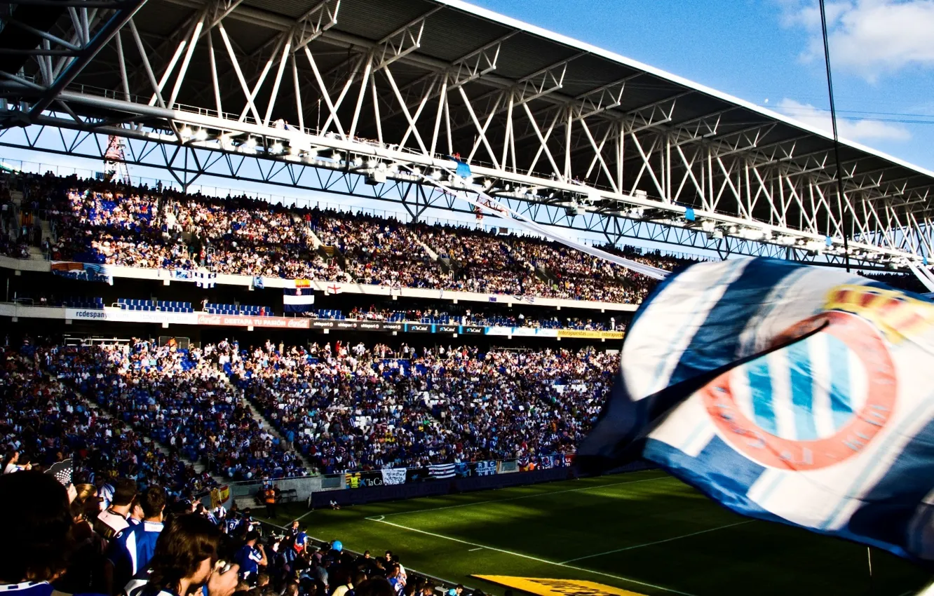 Photo wallpaper wallpaper, sport, stadium, football, fans, Estadio Cornella-El Prat, RCD Espanyol