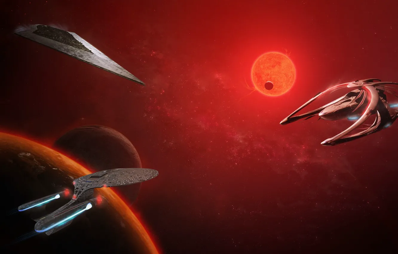 Photo wallpaper Wars, Andromeda, star, Enterprise-D, USS Enterprise NCC-1701-D, trek