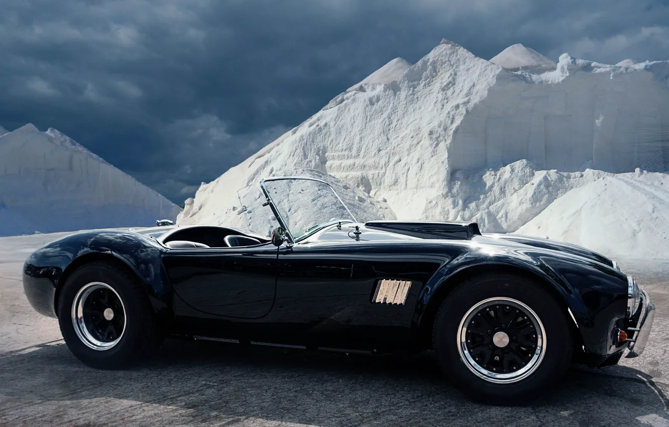 Photo wallpaper black, roadster, sports car, AC Shelby Cobra