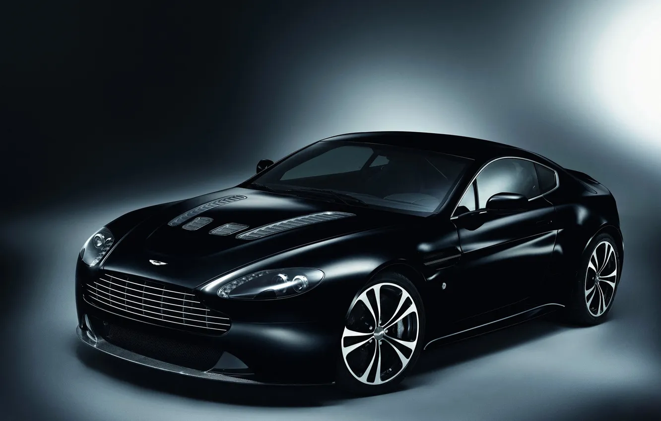 Photo wallpaper Aston Martin, Auto, Vantage, Black, Machine, Sports car