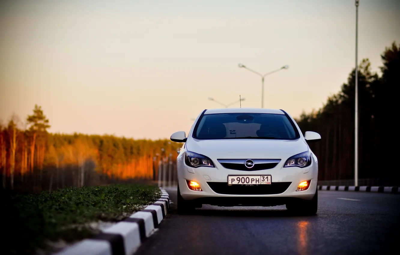 Photo wallpaper road, lights, track, Opel