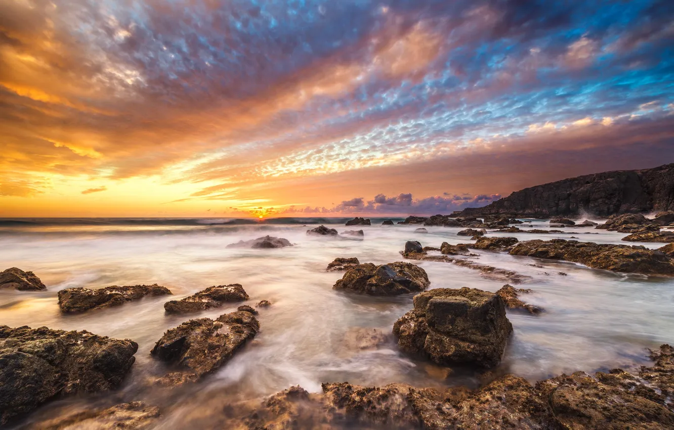 Photo wallpaper sand, beach, stones, rocks, shore, rasvet
