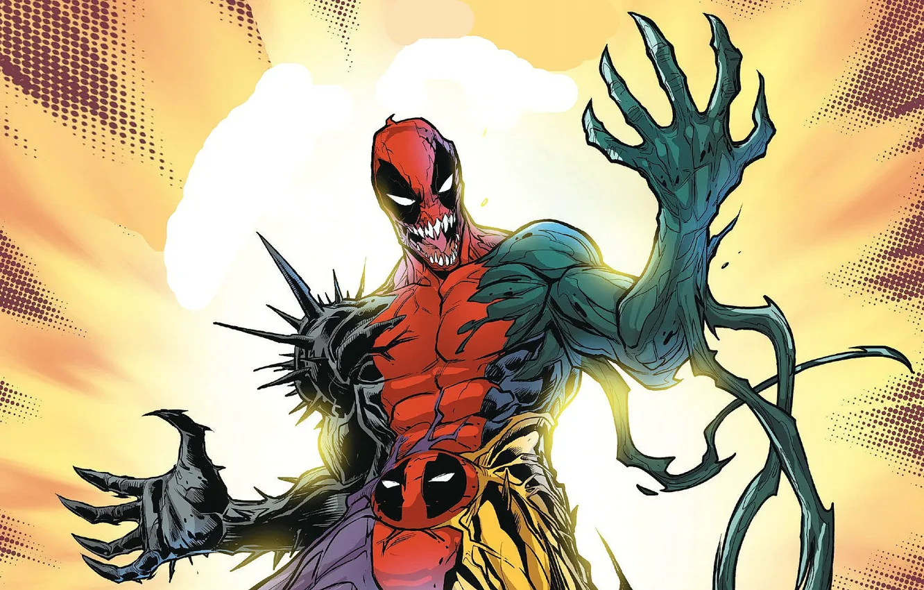 Photo wallpaper comics, deadpool, MARVEL, symbiots, Deadpool VS Carnage