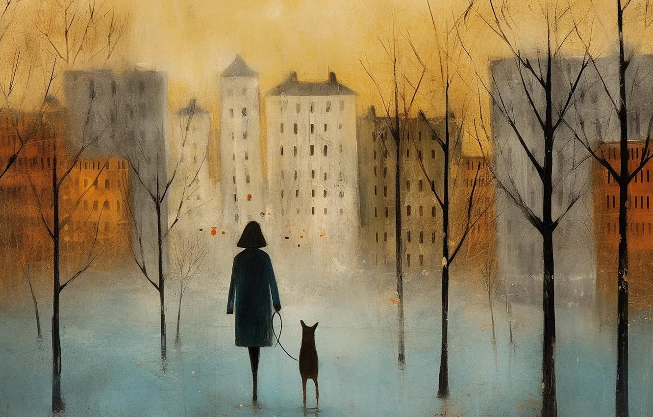 Photo wallpaper the city, figure, silhouette, Martin Sercombe